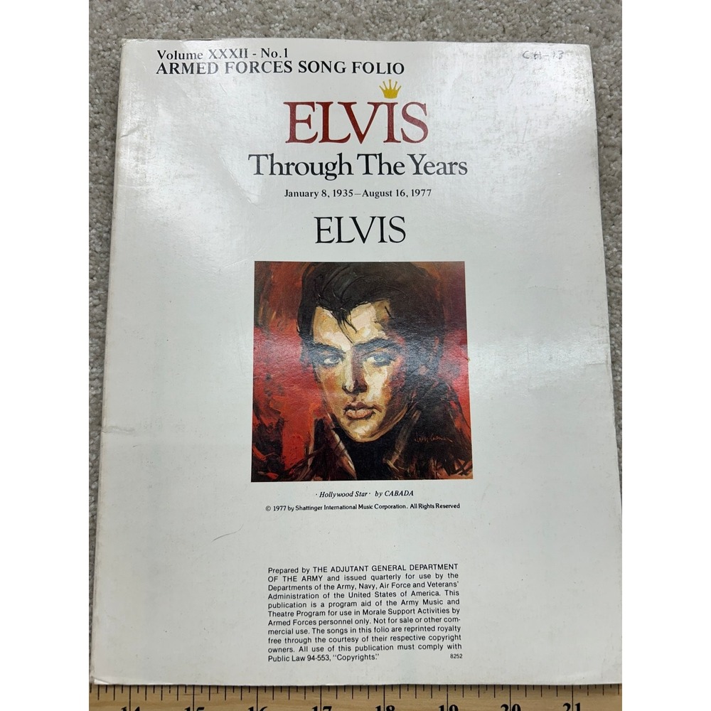Elvis Through The Years Song Folio OS White 1977 Sheet Music Rock Americana 70s